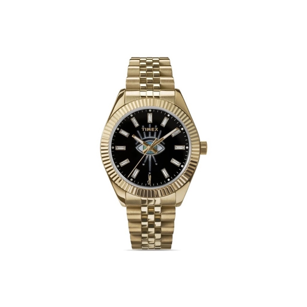 NWT Jacquie aiche x Timex gold tone watch with black onyx dial
